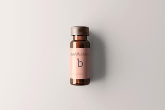 Amber Glass Vial Bottle Mockups