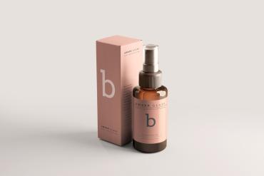 Amber Glass Spray Bottles Mockups