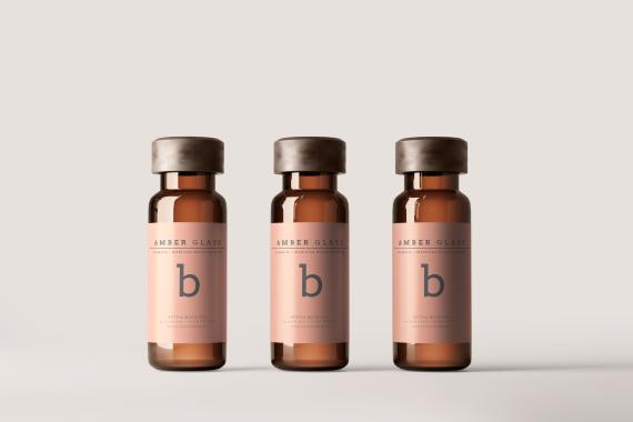Amber Glass Vial Bottle Mockups
