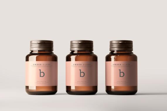 Amber Glass Bottle Mockups