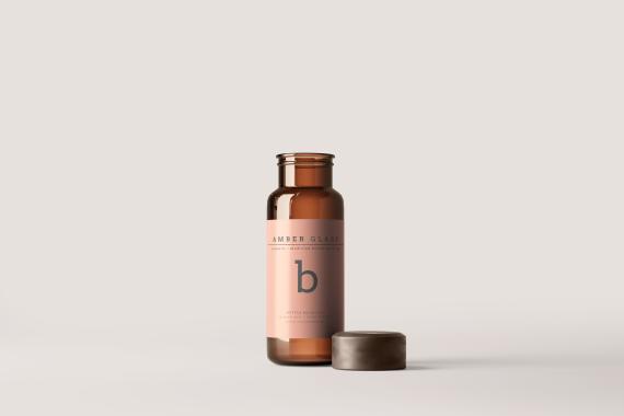 Amber Glass Vial Bottle Mockups