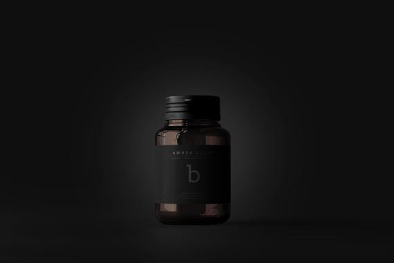 Amber Glass Bottle Mockups