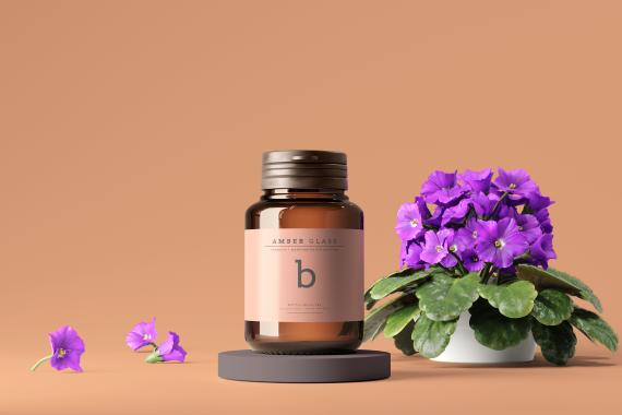 Amber Glass Bottle Mockups