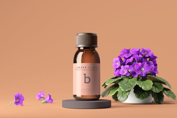 Amber Glass Bottle Mockups