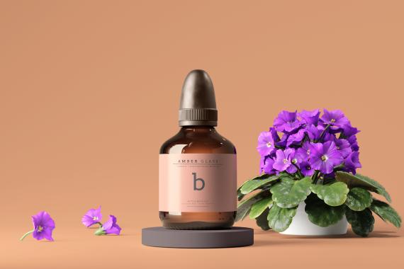 Amber Glass Bottle Mockups