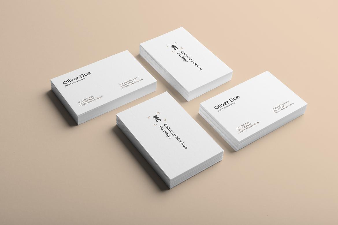 Business Cards Stack Mockup Scene 08