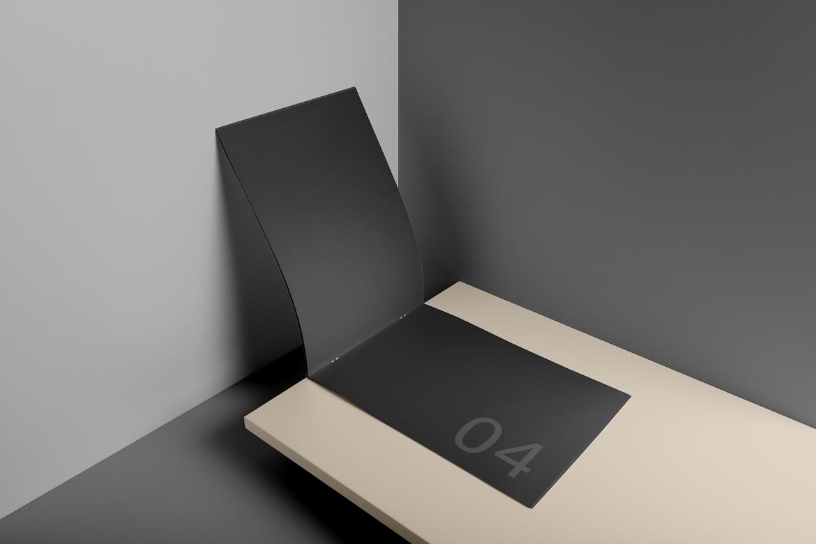 Horizontal Brochure Spread Mockup Scene 04