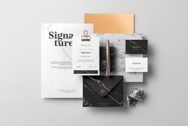 Signature Branding Mockup Top View Scene 02