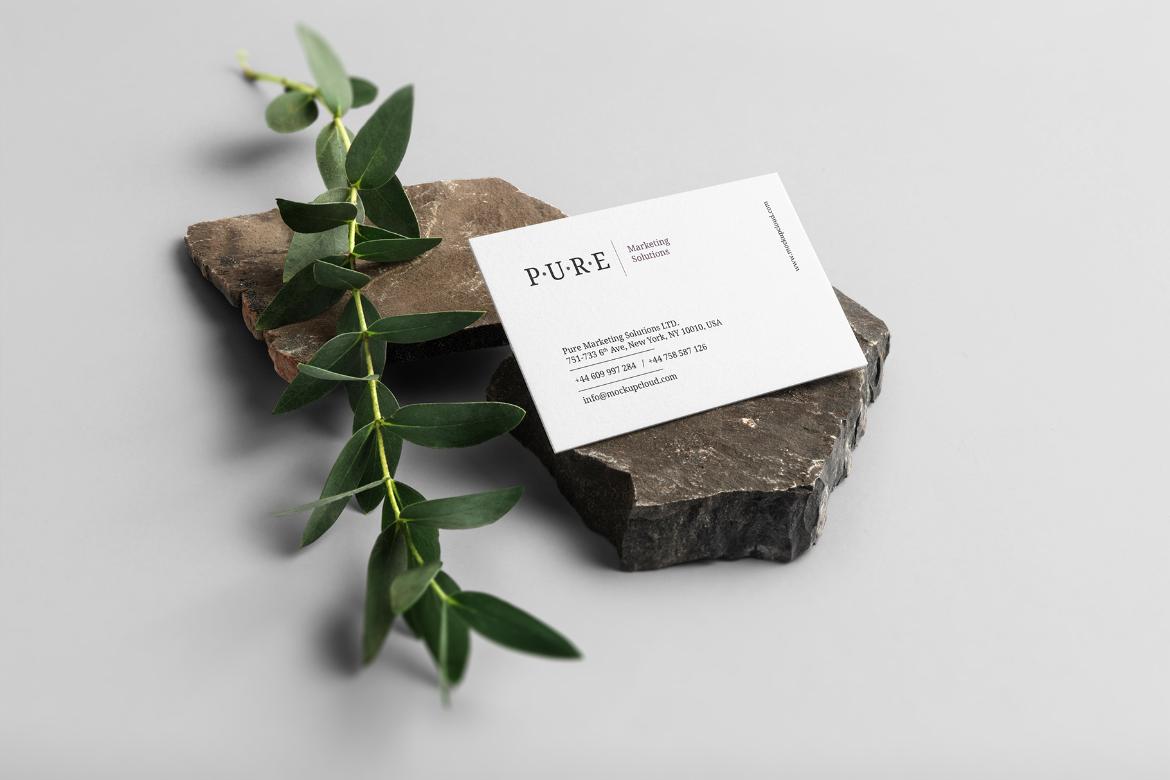 Pure Business Cards Mockup Scene 07