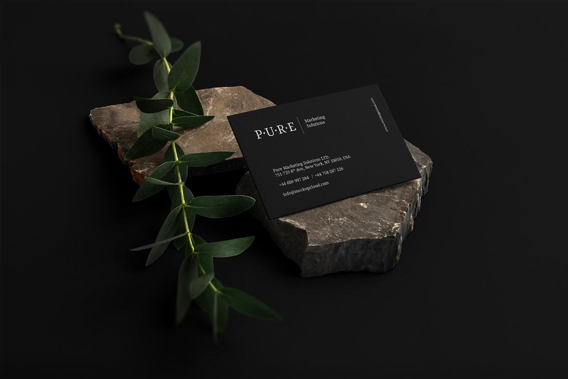Pure Business Cards Mockup Scene 07