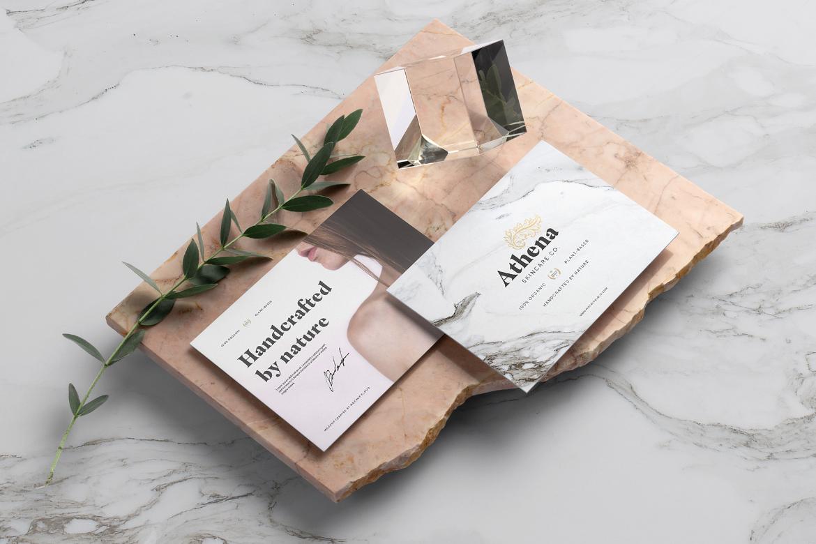 Athena Flyers Cards Branding Mockup Scene 04
