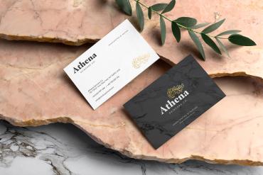 Athena Business Cards Branding Mockup Scene 06