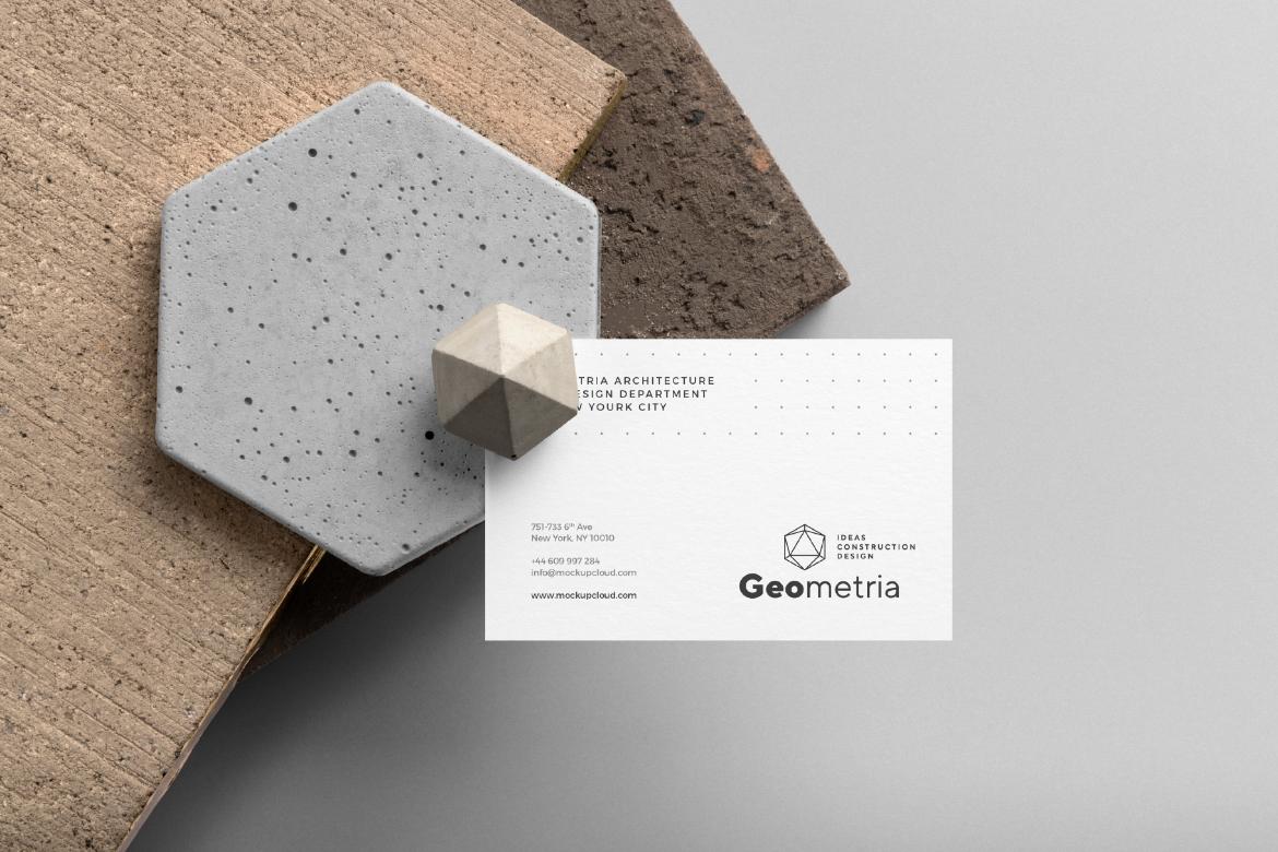 Geometria Business Card Mockup Scene 16