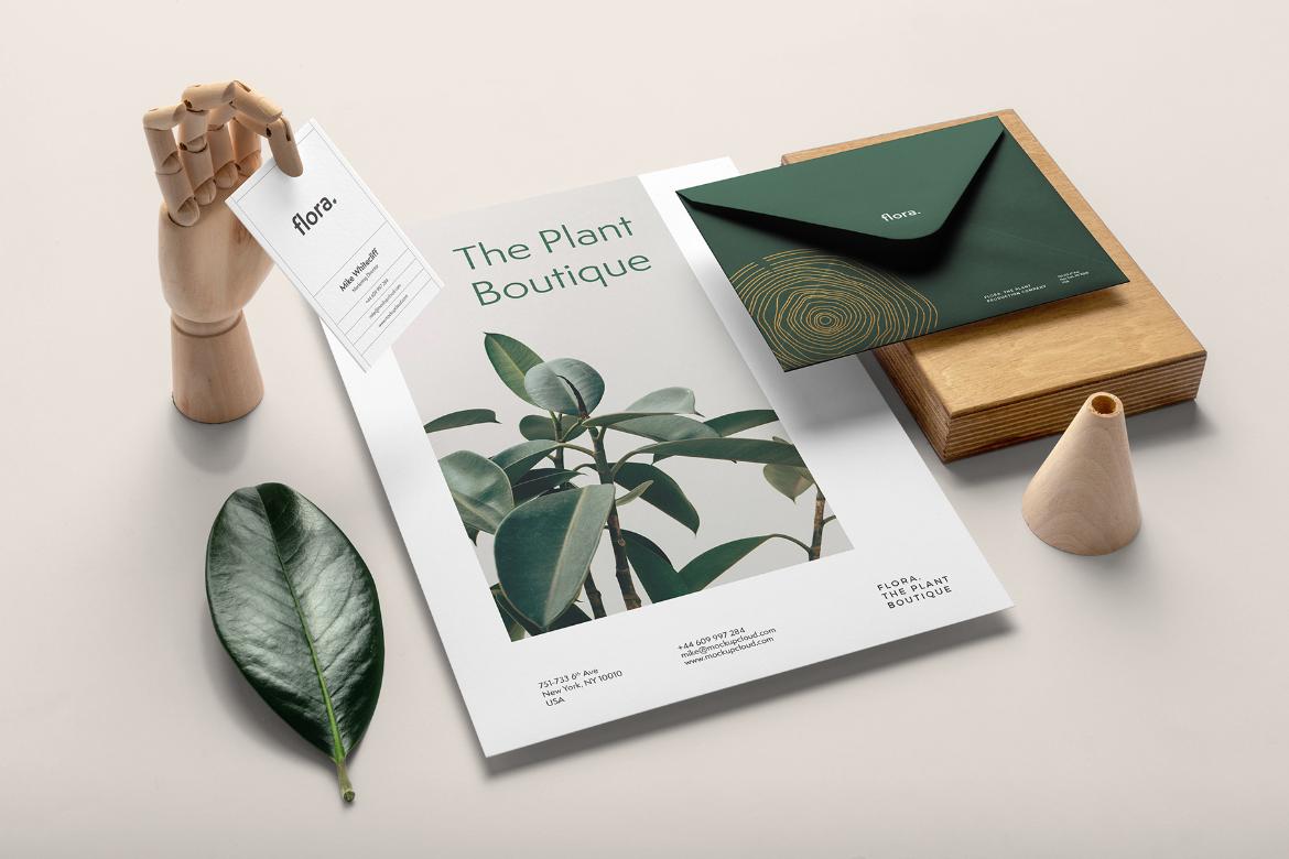 Flora Branding Stationery Mockup Scene 01