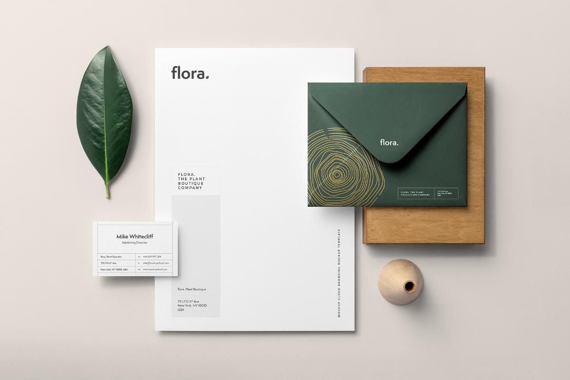Flora Branding Stationery Mockup Scene 02