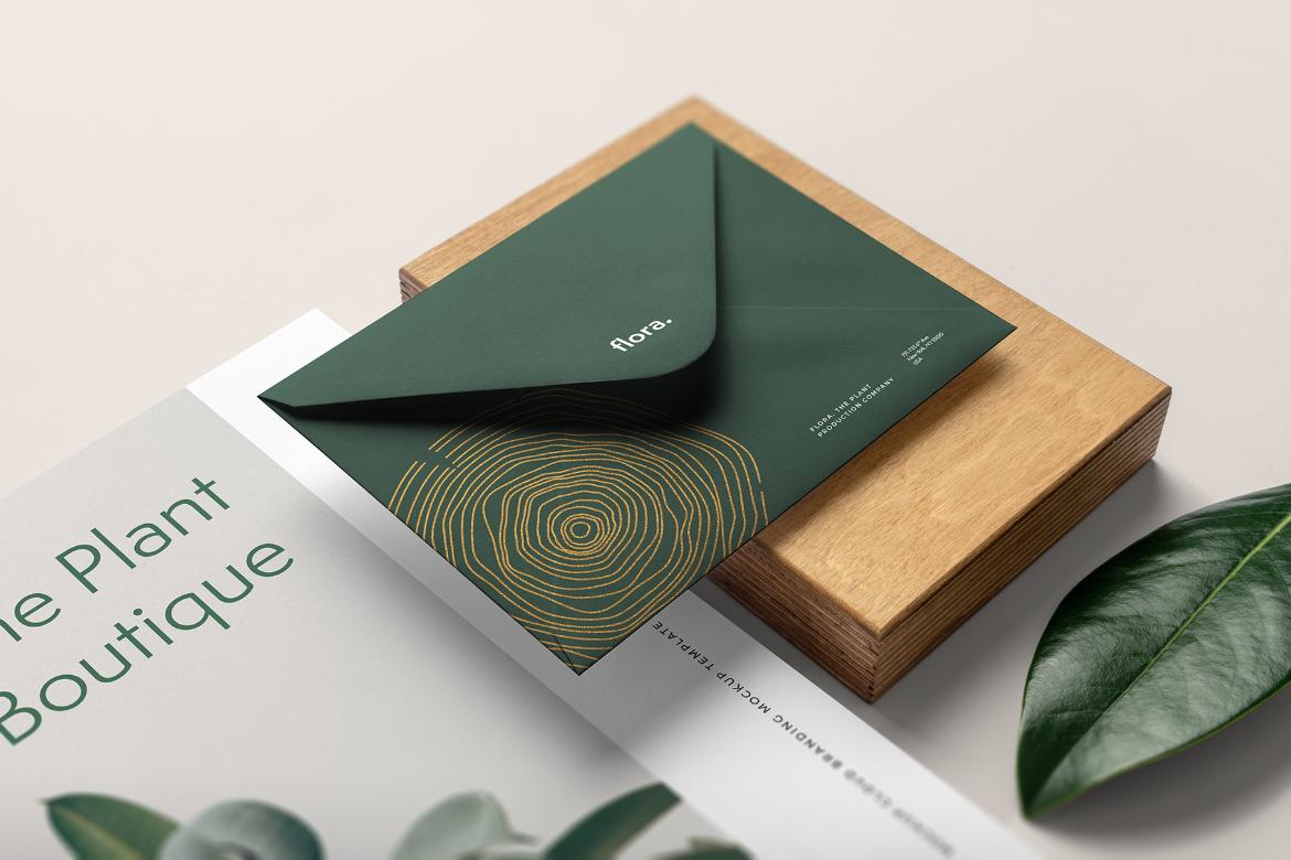 Flora Envelope Branding Mockup Scene 04