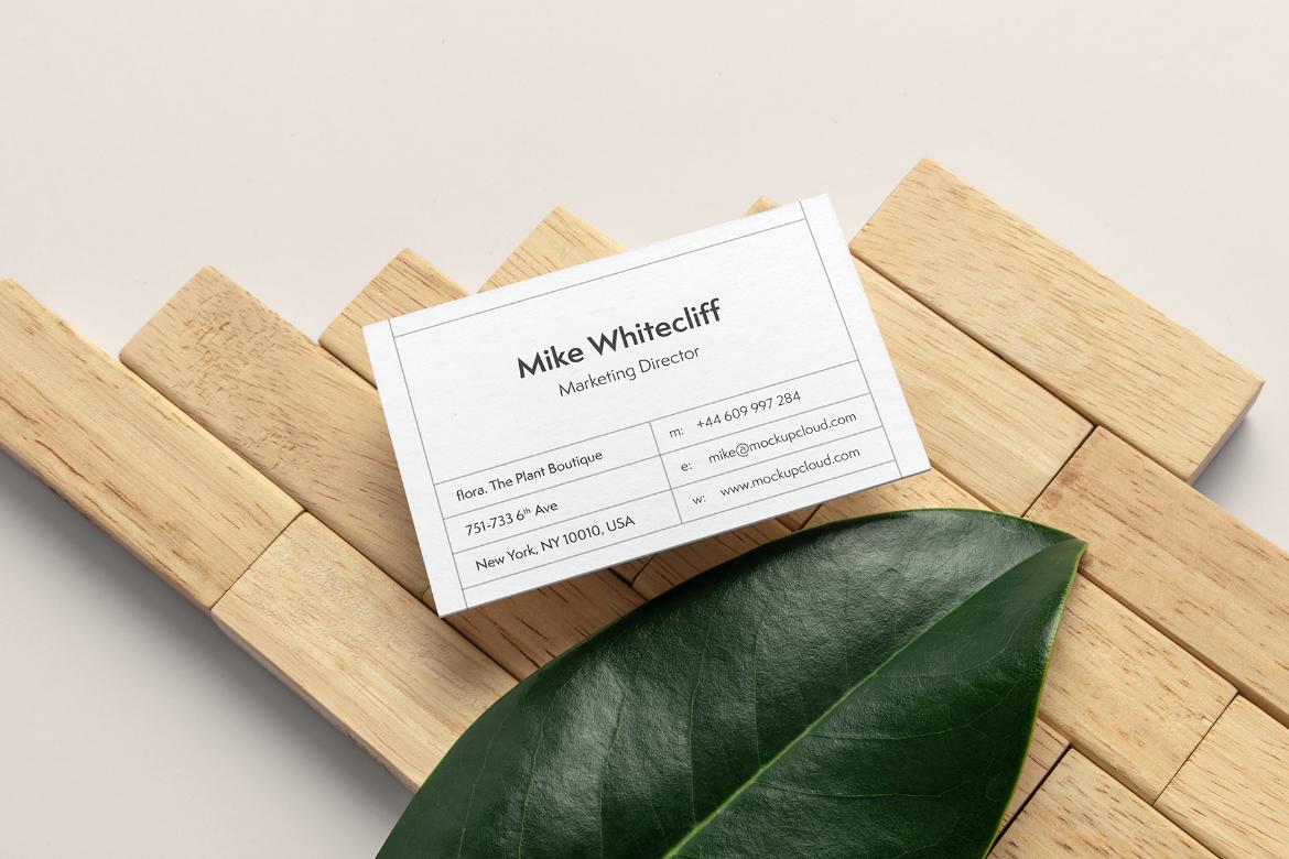 Flora Business Cards Mockup Scene 15