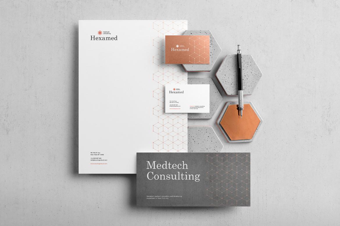 Hexamed Stationery Branding Mockup Scene 02