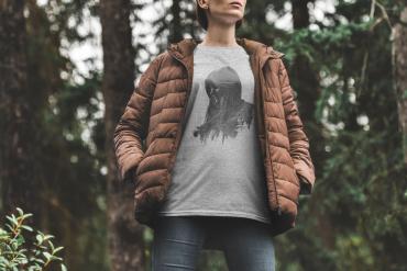 T-Shirt Mockup Female Model Adventure Scene 09