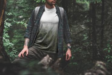 T-Shirt Mockup Male Model Adventure Scene 10