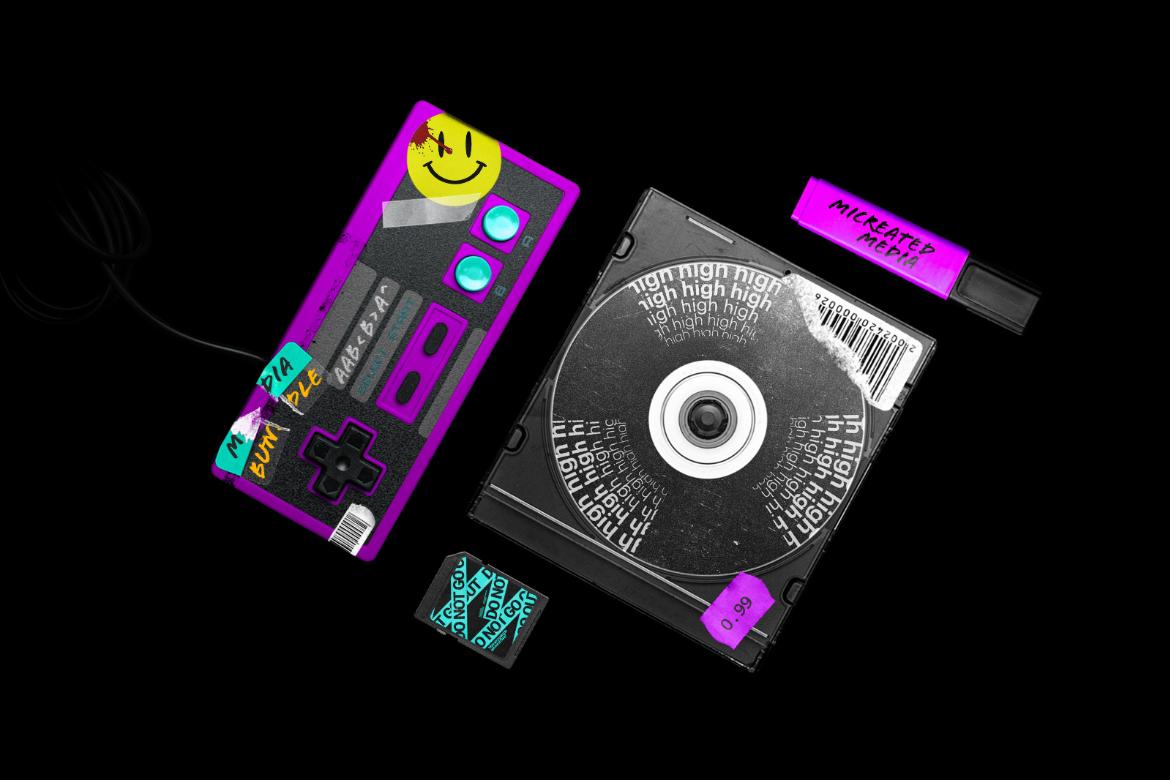 CD and Retro Console Controller Mockup Scene 11