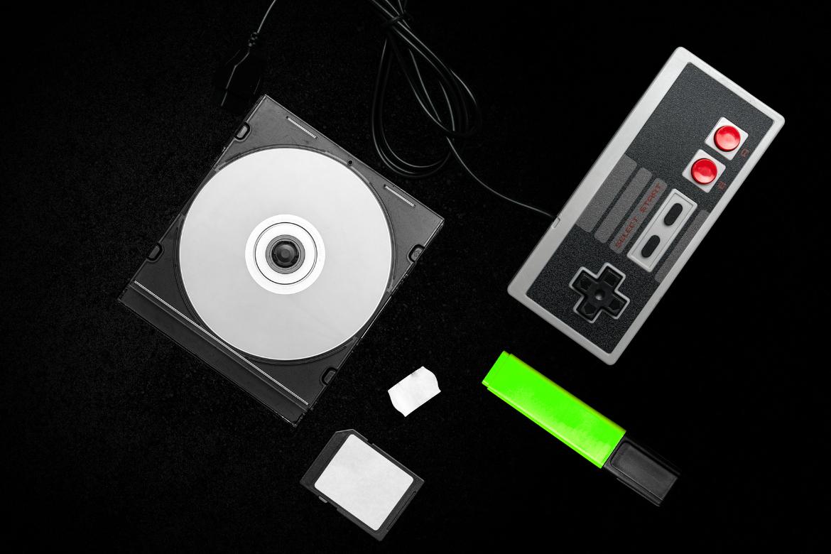 CD and Retro Console Controller Mockup Scene 11