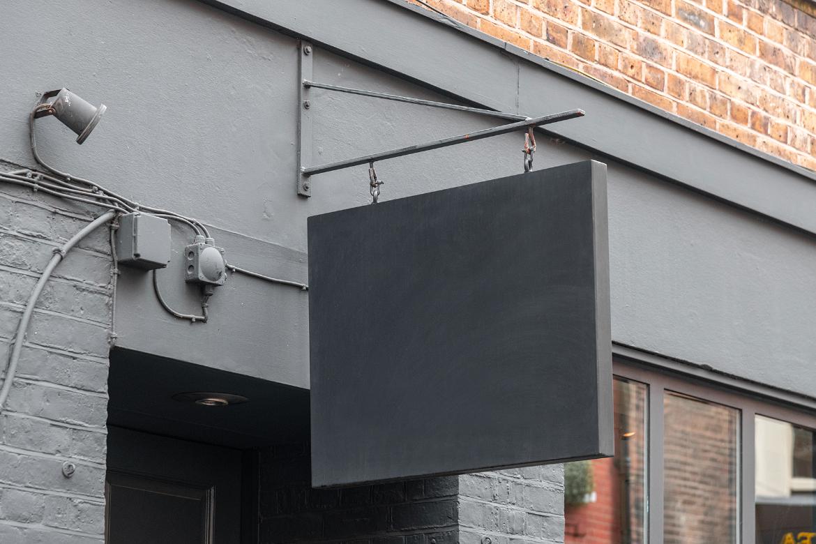 Store Sign Board Square Mockup Scene 22
