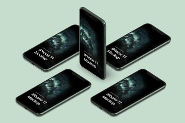 iPhone Pro Max Mockup Isometric Scene 12