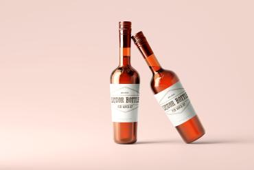 Round Liquor Bottle Mockup