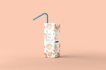 Juice Packet Carton Box Mockups