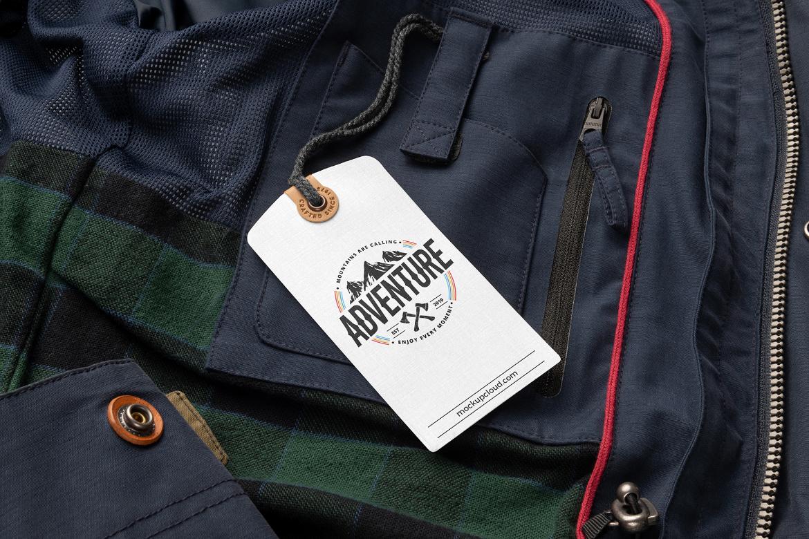 Outdoor Jacket Tag Closeup Mockup Scene 31