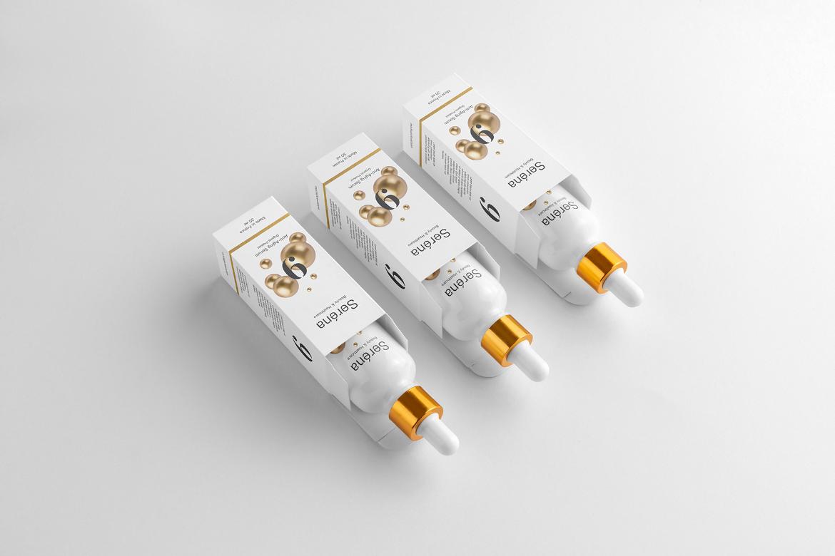 Dropper Bottles Cosmetics Mockup Scene 11