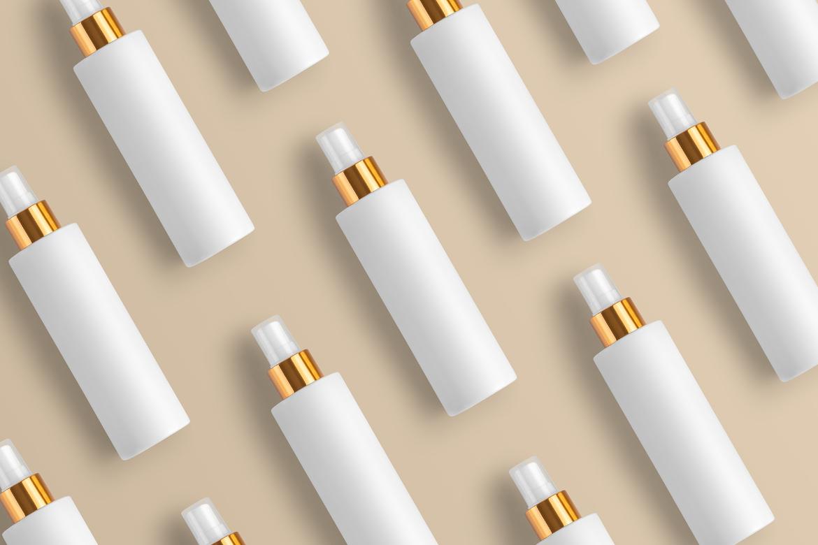 Serena Spray Bottles Cosmetics Mockup Scene 16