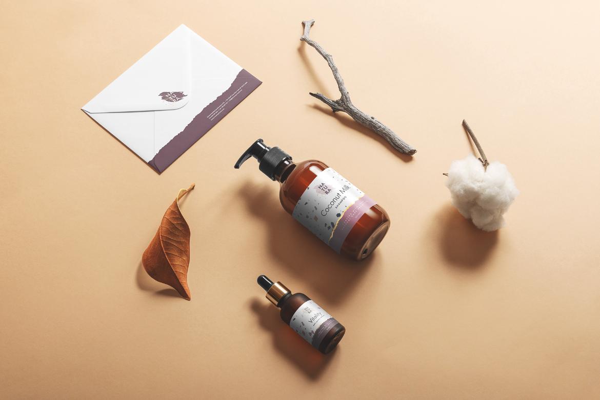 Natura Cosmetics Branding Mockup Scene 01