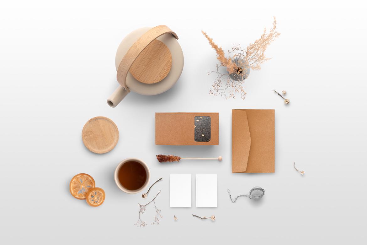 Tea Packaging Branding Mockup Scene 02