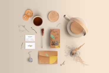 Tea Packaging Branding Mockup Scene 02