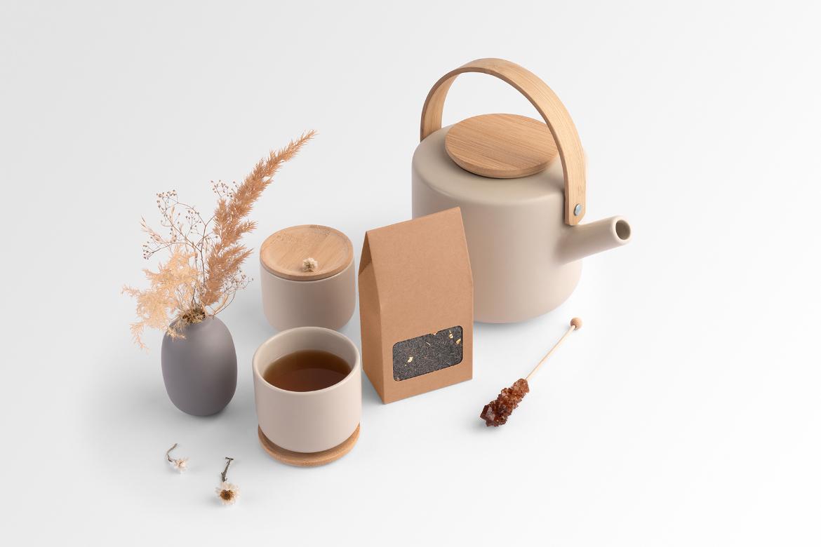 Tea Packaging Branding Mockup Scene 03