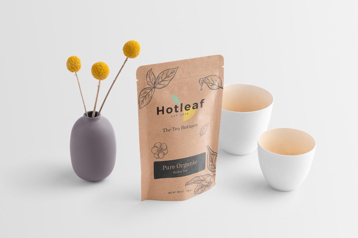 Zip Lock Packaging Tea Mockup Scene 08