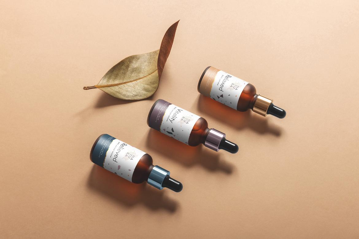 Natura Dropper Bottles Cosmetics Mockup Scene 08