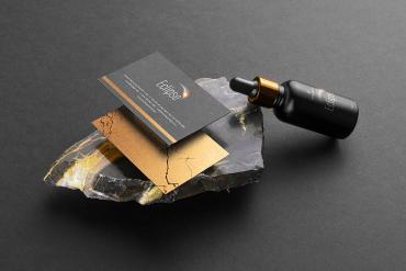 Dropper Bottle and Business Cards Mockup Scene 09