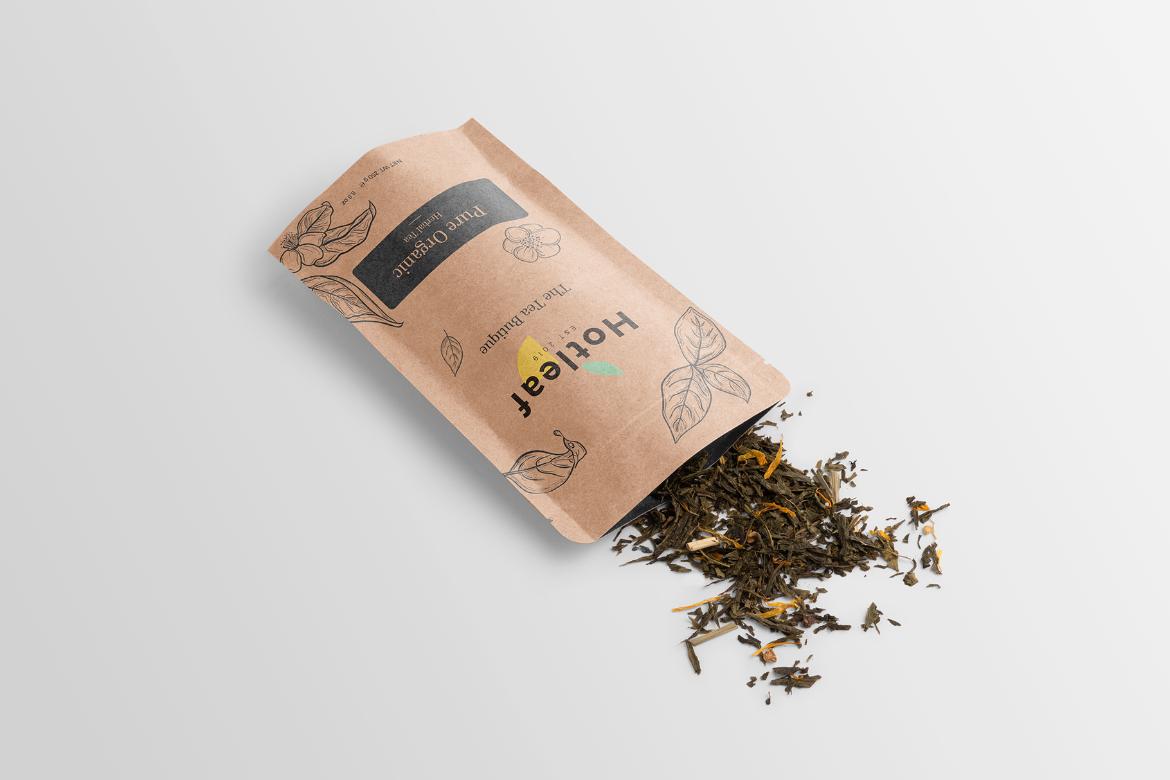 Zip Lock Packaging Tea Mockup Scene 11