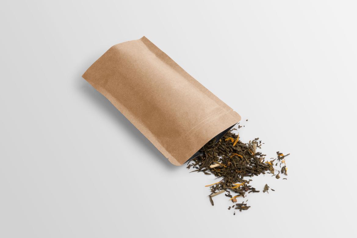 Zip Lock Packaging Tea Mockup Scene 11