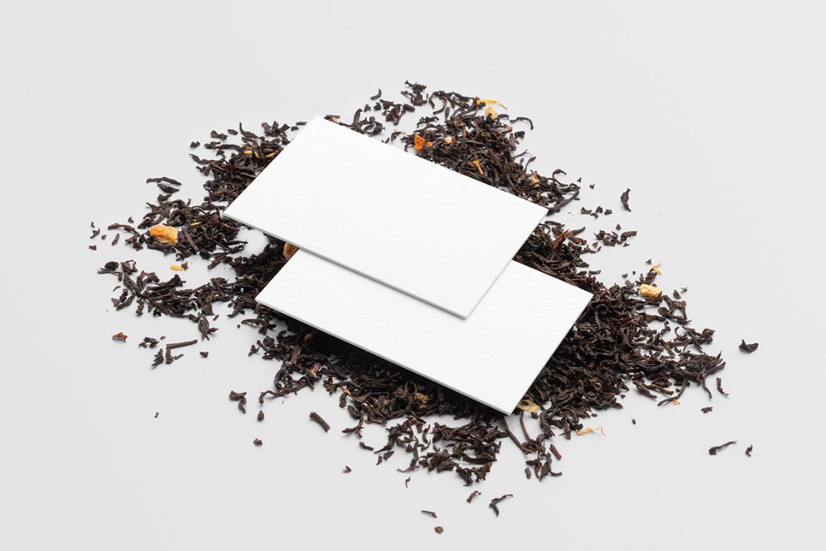 Tea Business Cards Branding Mockup Scene 12