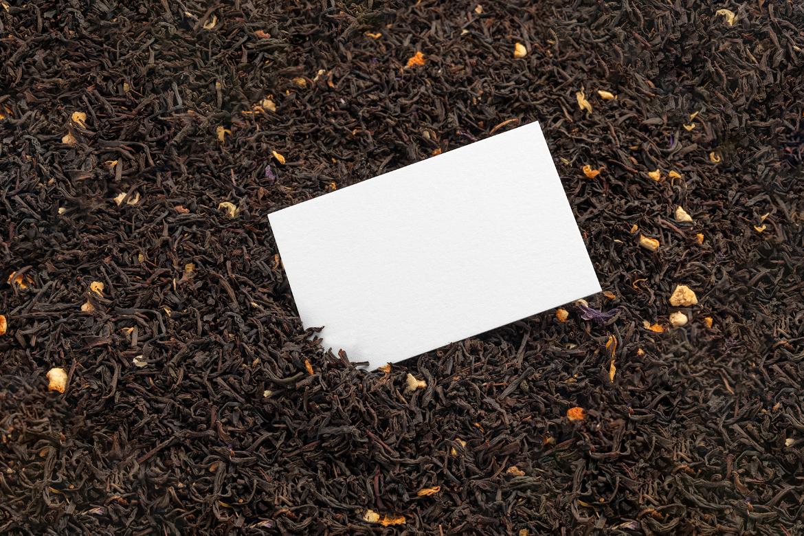 Tea Business Cards Branding Mockup Scene 13