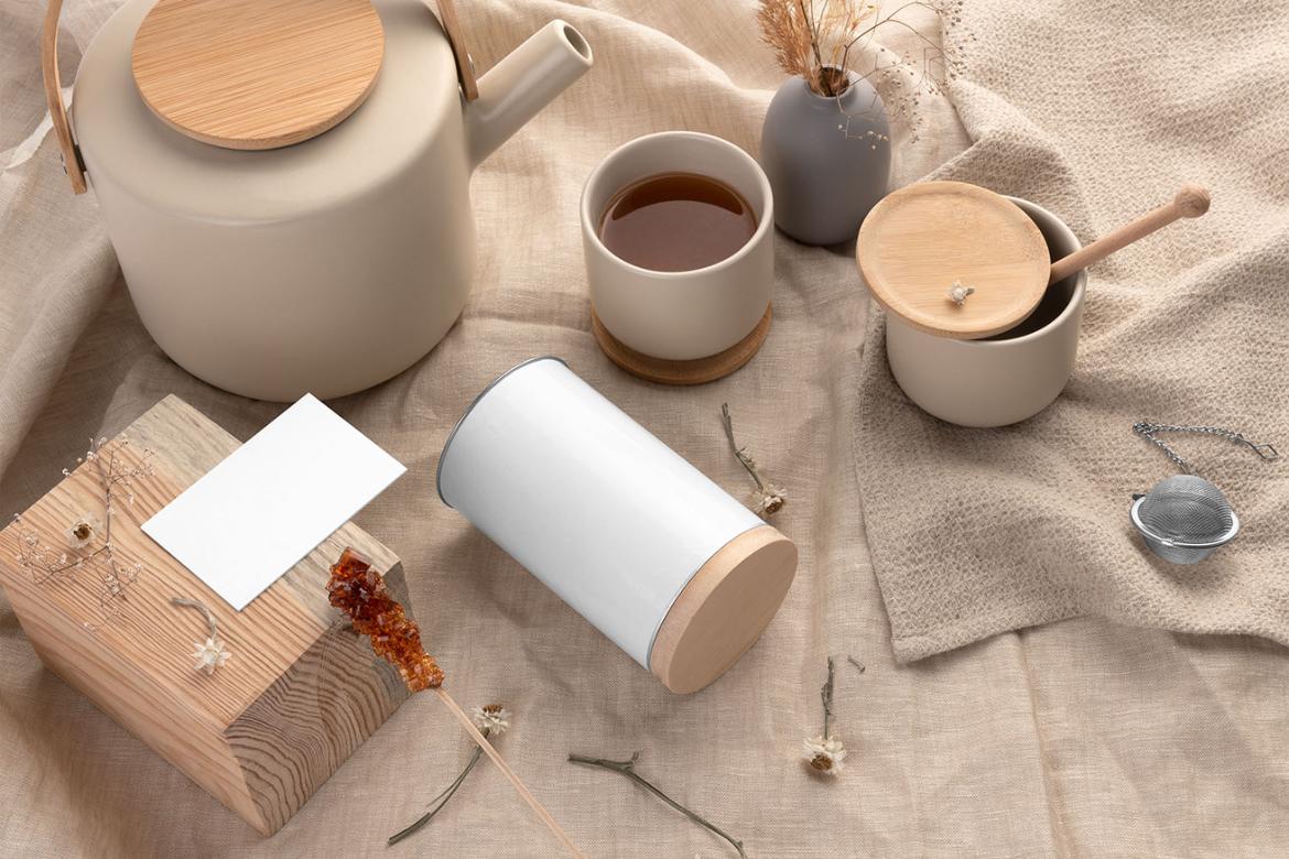 Tea Packaging Branding Mockup Scene 15