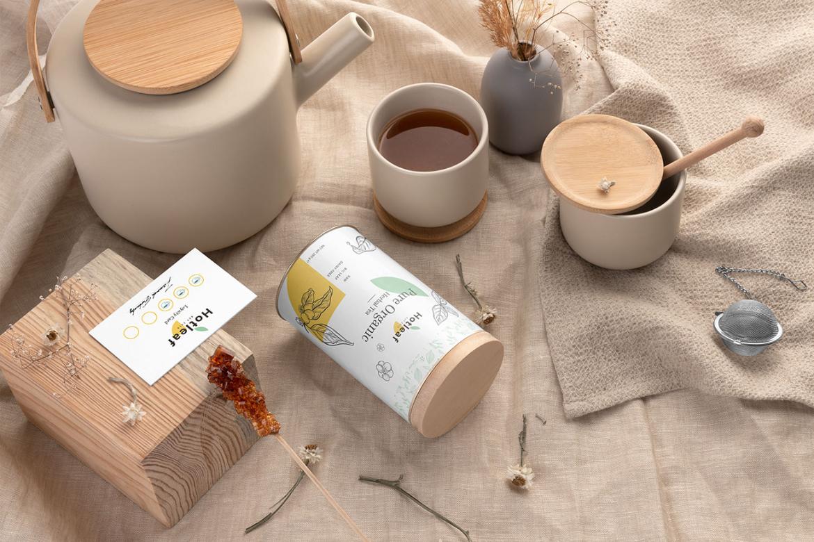 Tea Packaging Branding Mockup Scene 15