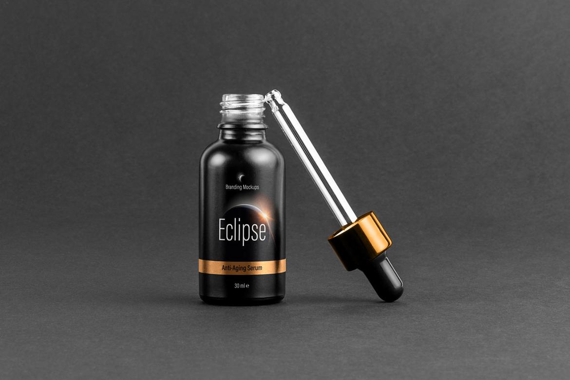 Open Dropper Oil Bottle Cosmetics Mockup Scene 19