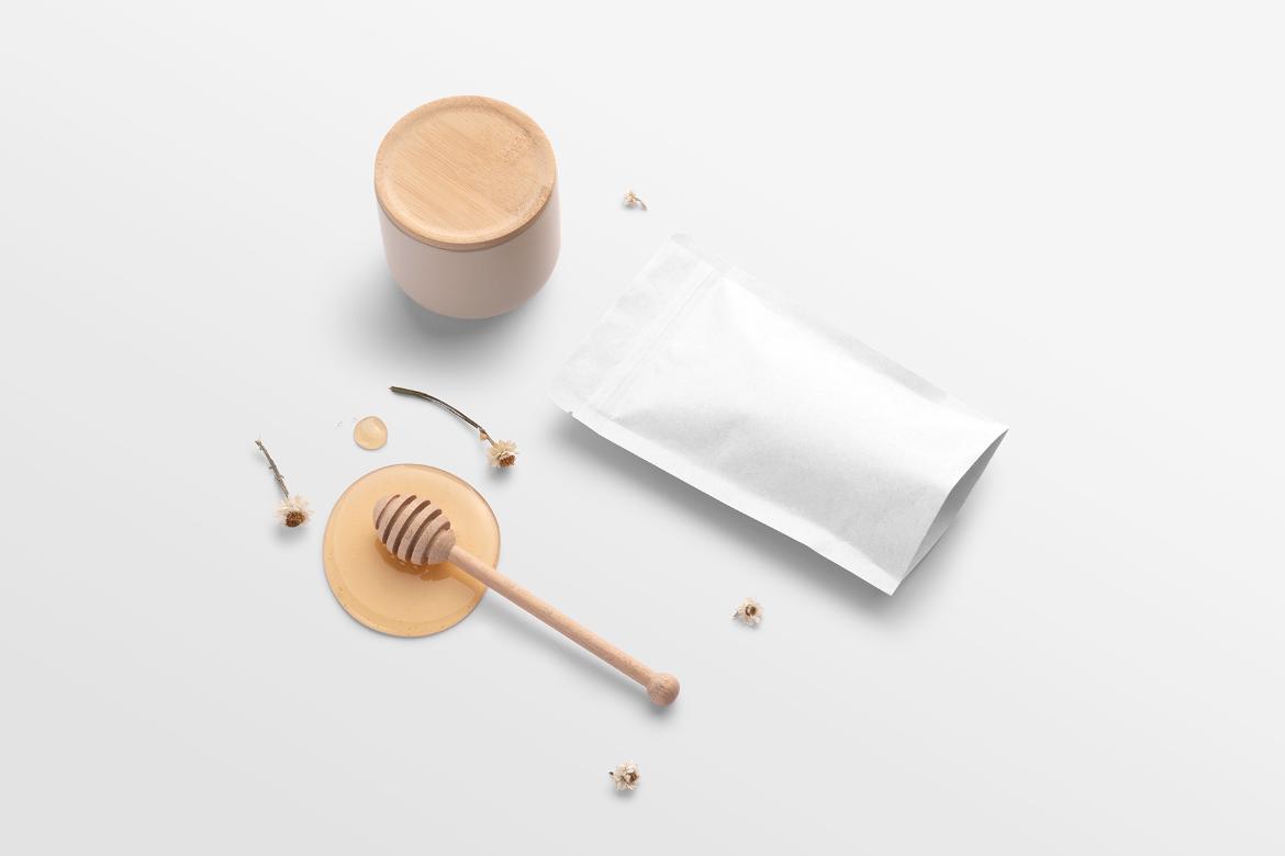 Zip Lock Packaging Tea Branding Mockup Scene 22