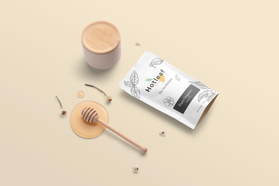 Zip Lock Packaging Tea Branding Mockup Scene 22