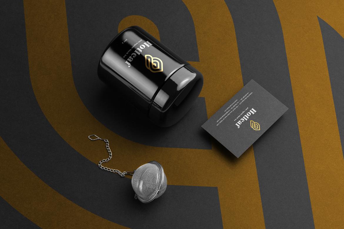 Black Jar Packaging Container Tea Mockup Scene 26